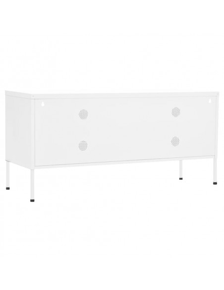 Mobile TV Bianco 105x35x50 cm in Acciaio