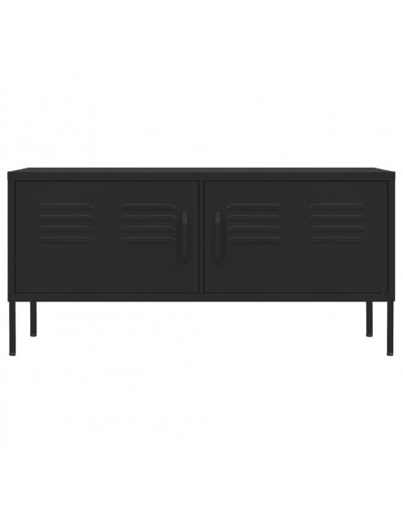 Mobile TV Nero 105x35x50 cm in Acciaio