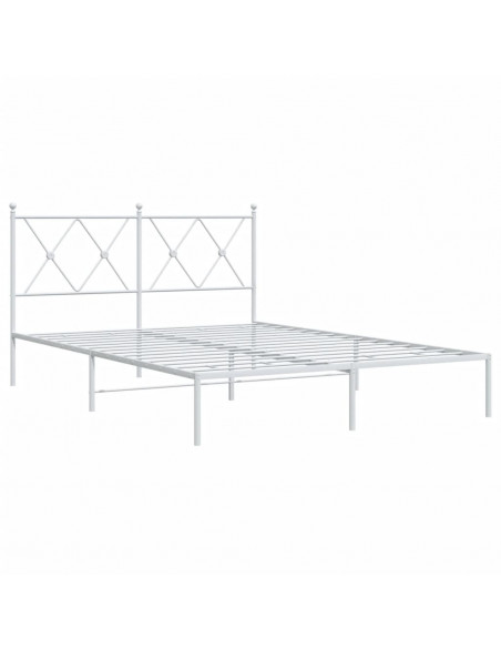 Giroletto con Testiera Metallo Bianco 140x190 cm