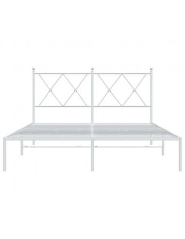 Giroletto con Testiera Metallo Bianco 140x190 cm