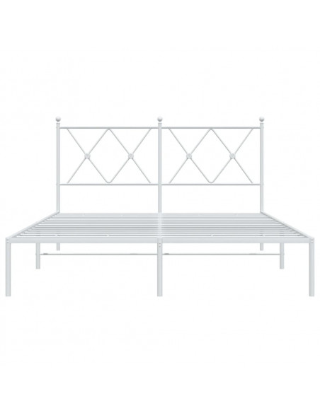 Giroletto con Testiera Metallo Bianco 140x190 cm