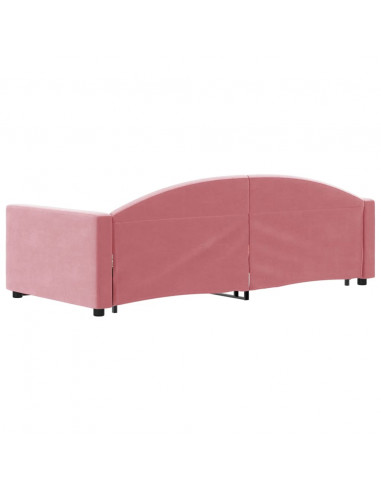 Divano Letto con Letto Estraibile Rosa 90x200 cm in Velluto