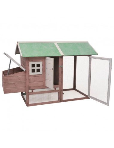 Pollaio Moca 170x81x110 cm in Legno Massello di Pino e Abete