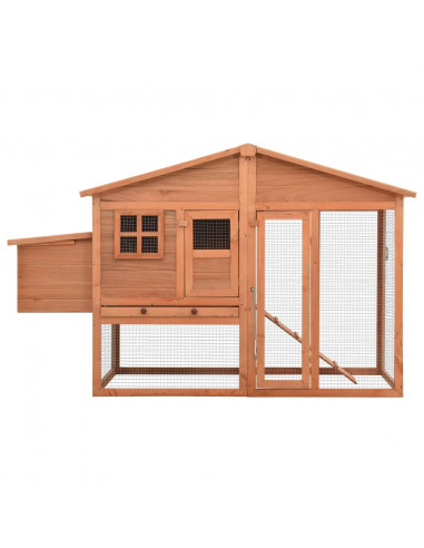 Pollaio con Casetta di Nidificazione in Legno Massello di Abete