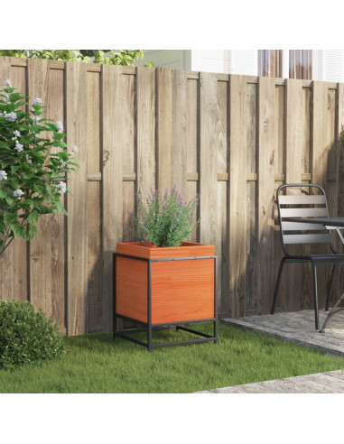 Fioriera Giardino Marrone Cera 40x40x50 cm Legno Massello Pino