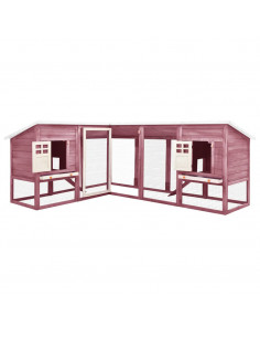 Conigliera per Esterni Grande Moca e Bianca in Legno di Abete 2