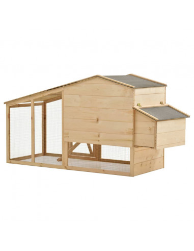 Pollaio in Legno Massello di Pino 178x67x92 cm