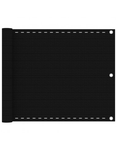 Paravento da Balcone Nero 75x500 cm in HDPE