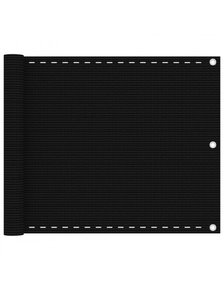Paravento da Balcone Nero 75x500 cm in HDPE