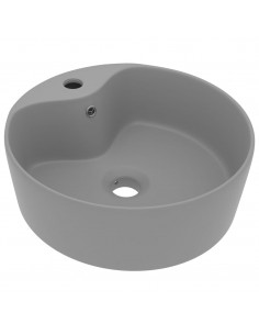 Lavandino con Troppopieno Grigio Chiaro Opaco 36x13 cm Ceramica 2