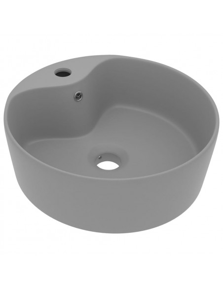 Lavandino con Troppopieno Grigio Chiaro Opaco 36x13 cm Ceramica