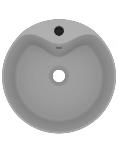 Lavandino con Troppopieno Grigio Chiaro Opaco 36x13 cm Ceramica