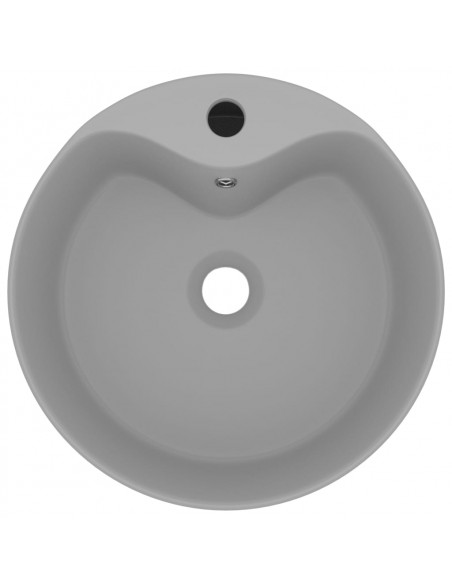 Lavandino con Troppopieno Grigio Chiaro Opaco 36x13 cm Ceramica