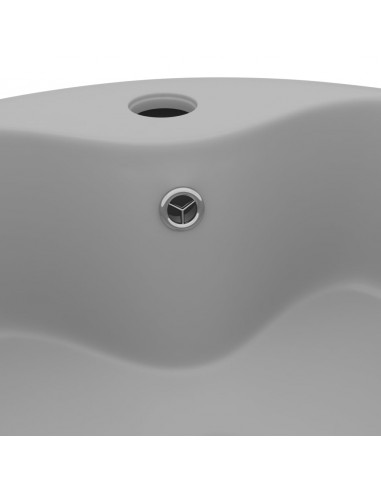 Lavandino con Troppopieno Grigio Chiaro Opaco 36x13 cm Ceramica