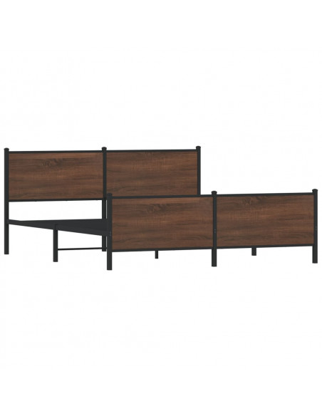 Giroletto senza Materaso in Metallo Rovere Marrone 183x213 cm