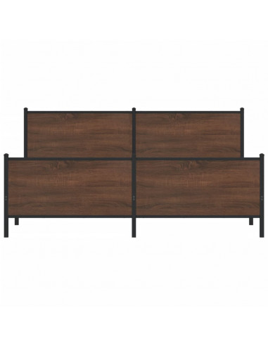 Giroletto senza Materaso in Metallo Rovere Marrone 183x213 cm