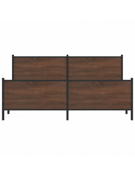 Giroletto senza Materaso in Metallo Rovere Marrone 183x213 cm