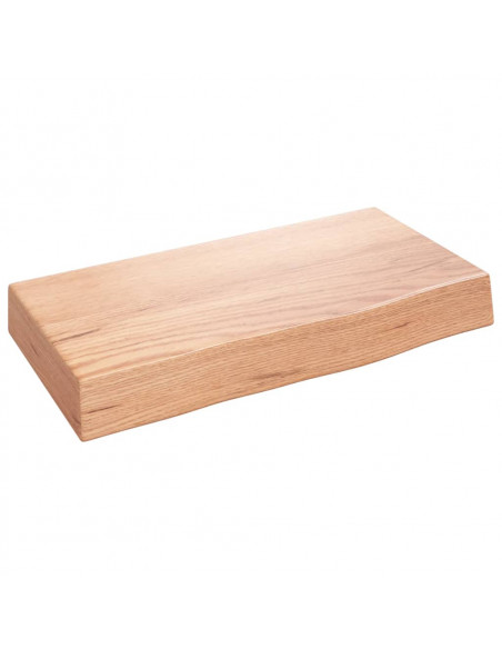 Ripiano Muro Marrone Chiaro 40x20x6 cm Massello Rovere Trattato