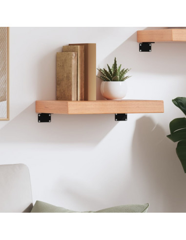 Ripiano Muro Marrone Chiaro 40x20x6 cm Massello Rovere Trattato