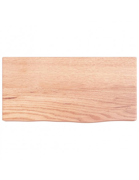 Ripiano Muro Marrone Chiaro 40x20x6 cm Massello Rovere Trattato