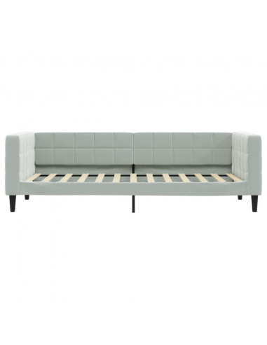 Letto da Giorno Grigio Chiaro 80x200 cm in Velluto