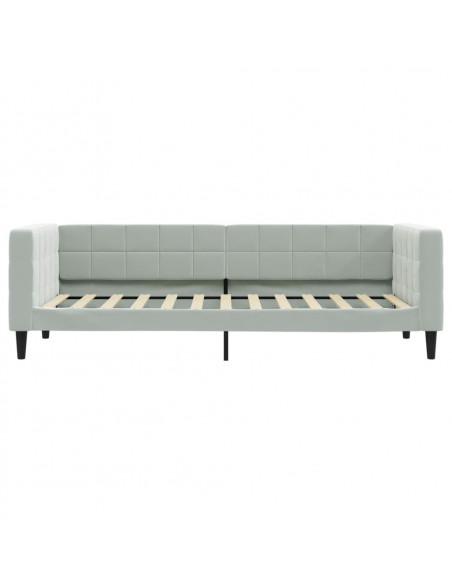 Letto da Giorno Grigio Chiaro 80x200 cm in Velluto