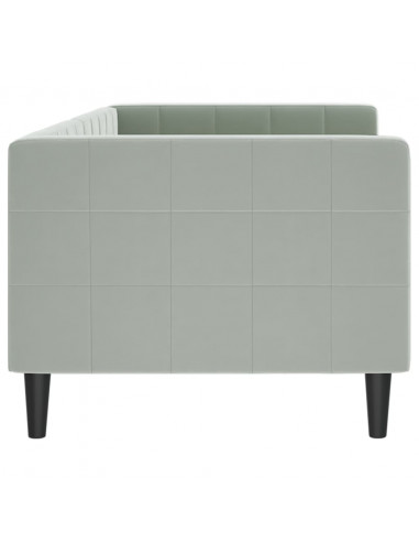 Letto da Giorno Grigio Chiaro 80x200 cm in Velluto