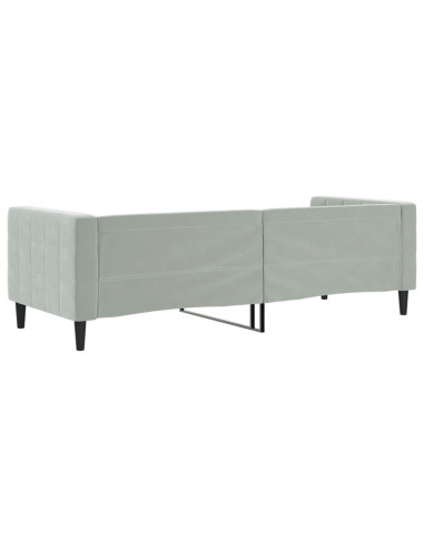 Letto da Giorno Grigio Chiaro 80x200 cm in Velluto