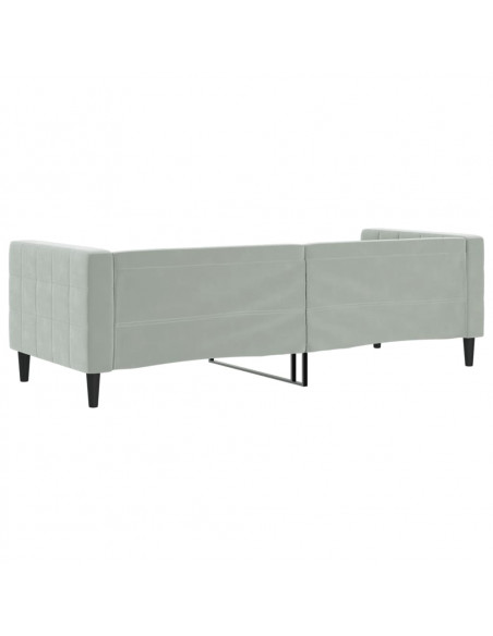 Letto da Giorno Grigio Chiaro 80x200 cm in Velluto