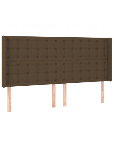 Testiera a LED Marrone Scuro 163x16x118/128 cm in Tessuto