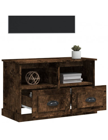 Mobile Porta TV Rovere Fumo 80x35x50 cm in Legno Multistrato