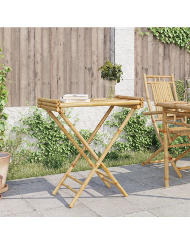 Tavolino Vassoio Pieghevole 70,5x42,5x80 cm in Bambù