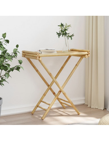 Tavolino Vassoio Pieghevole 70,5x42,5x80 cm in Bambù