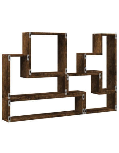 Mensola a Muro Rovere Fumo 96x12x64 cm in Legno Multistrato