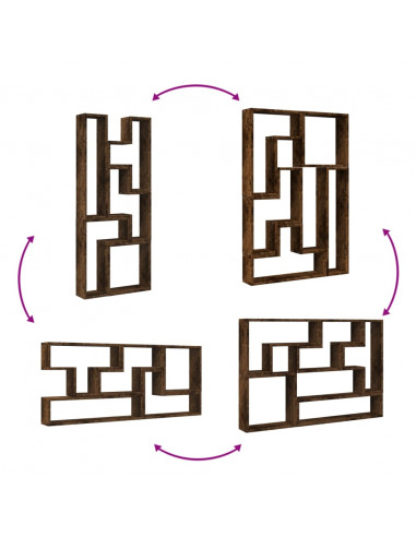 Mensola a Muro Rovere Fumo 96x12x64 cm in Legno Multistrato