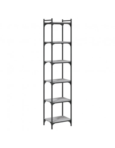 Libreria 6 Ripiani Grigio Sonoma 40x30x188cm Legno Multistrato
