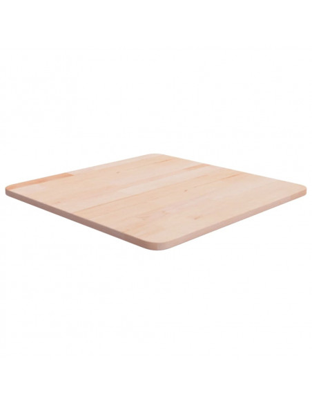 Piano Tavolo Quadrato 50x50x1,5 cm Massello Rovere Non Trattato
