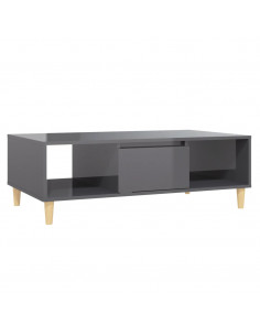 Tavolino Salotto Grigio Lucido 103,5x60x35cm Legno Multistrato 2