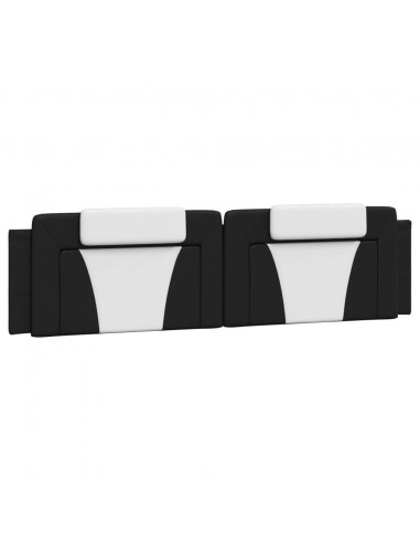 Giroletto con Testiera Bianco e Nero 200x200 cm in Similpelle