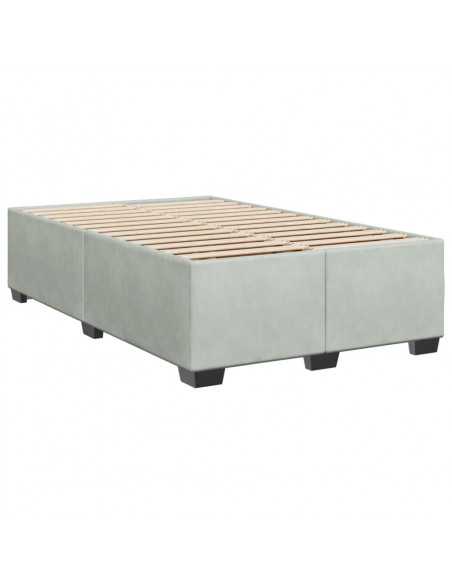 Giroletto a Molle con Materasso Grigio Chiaro 120x200cm Velluto