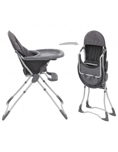 Seggiolone Pappa per Bambini Grigio e Bianco