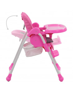 Seggiolone Pappa per Bambini Rosa e Grigio 2