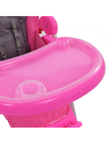 Seggiolone Pappa per Bambini Rosa e Grigio