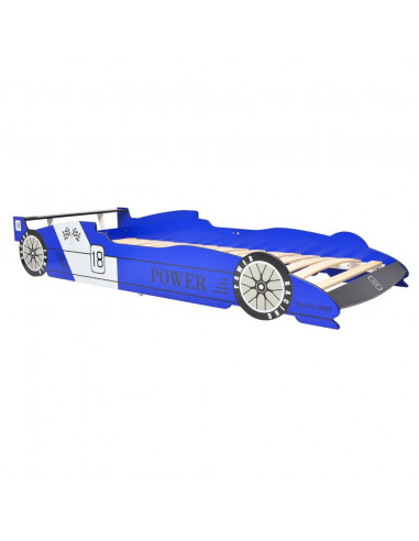Letto Bambini Auto da Corsa 90x200 cm Blu