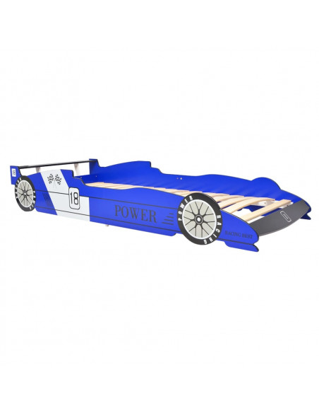 Letto Bambini Auto da Corsa 90x200 cm Blu