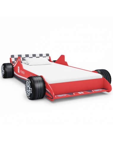 Letto Bimbo ad Auto da Corsa 90x200 cm Rosso