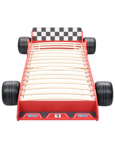 Letto Bimbo ad Auto da Corsa 90x200 cm Rosso