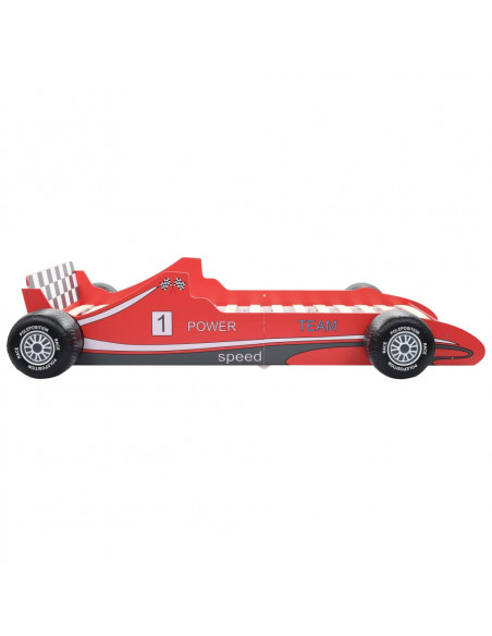 Letto Bimbo ad Auto da Corsa 90x200 cm Rosso