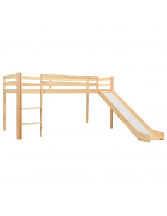 Letto a Castello per Bambini Scivolo e Scala in Pino 97x208cm 2