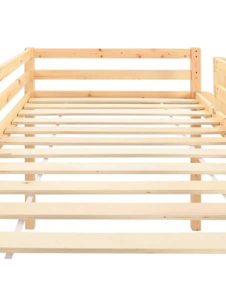 Letto a Castello per Bambini Scivolo e Scala in Pino 97x208cm